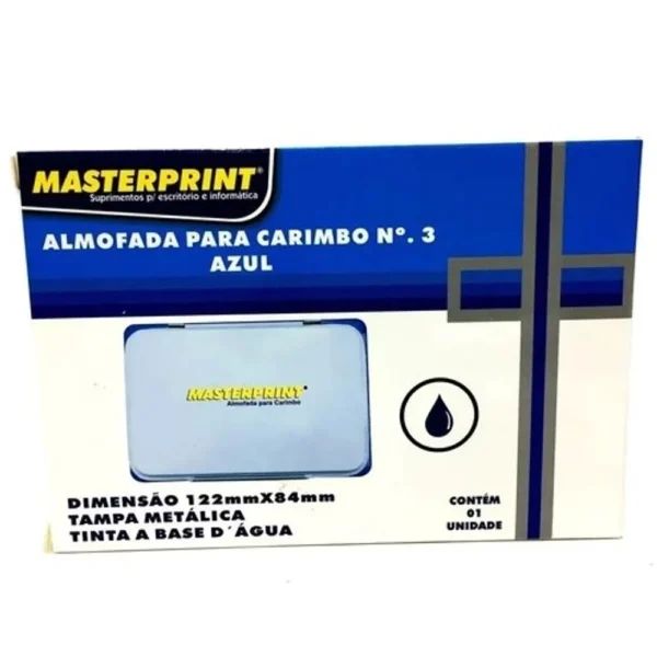 ALMOFADA PARA CARIMBO N3 AZUL - MASTERPRINT